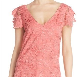 BB Dakota Jacqueline Lace Shift Dress (coral)